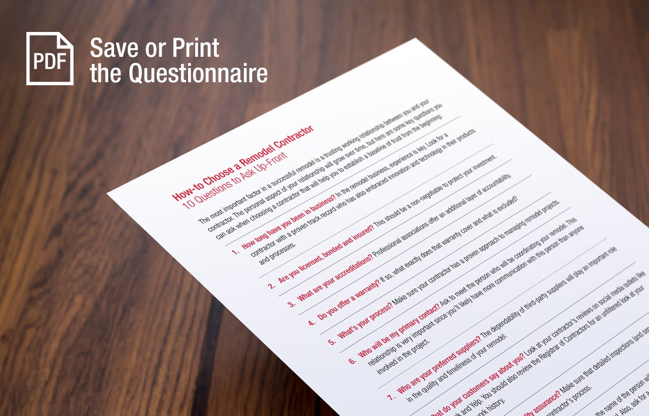 Save or Print the Questionnaire in PDF Format